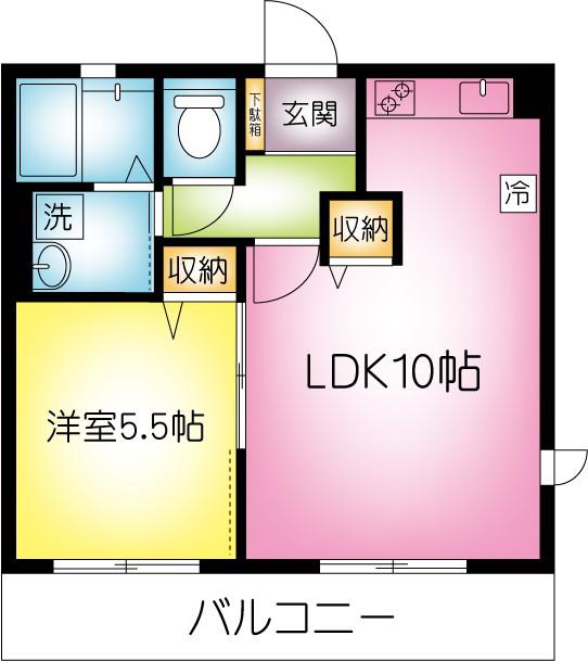 アルファコート(1LDK/3階)の間取り写真