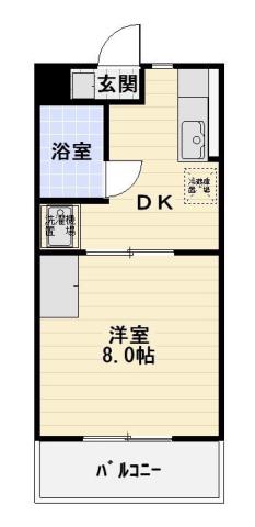コスモII(1DK/1階)の間取り写真