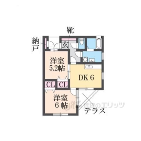 リゼ公文名(2DK/2階)の間取り写真