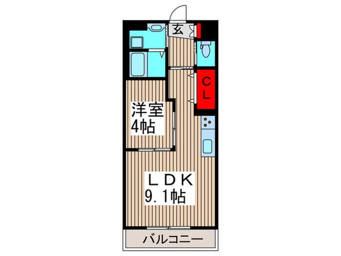 サンステージ(1LDK/3階)の間取り写真