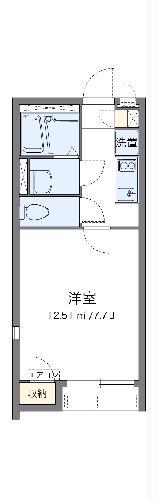 クレイノKSハイム七里(1K/2階)の間取り写真