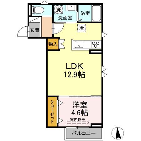 CAPE大野田(1LDK/1階)の間取り写真