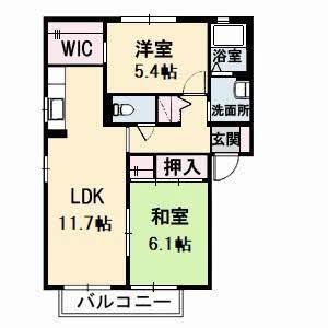 バリュージュJIN(2LDK/1階)の間取り写真