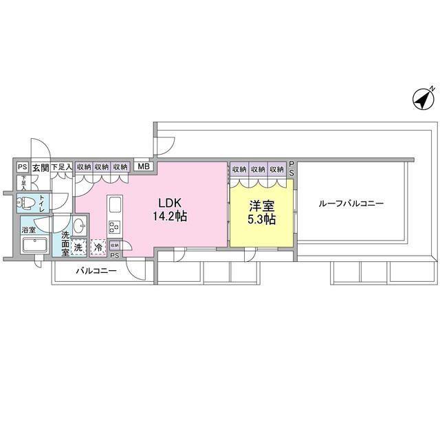 スタイリオ中延Ⅱウエスト(1LDK/5階)の間取り写真
