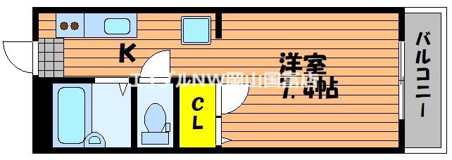 OKANOII(1K/4階)の間取り写真