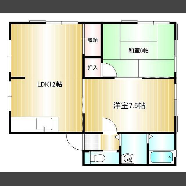 レトア伏石(2LDK/2階)の間取り写真