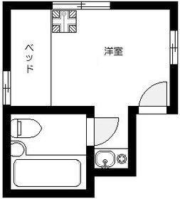 アパルト浜B棟(ワンルーム/2階)の間取り写真