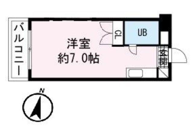 ヴィラ松沢A(1K/2階)の間取り写真