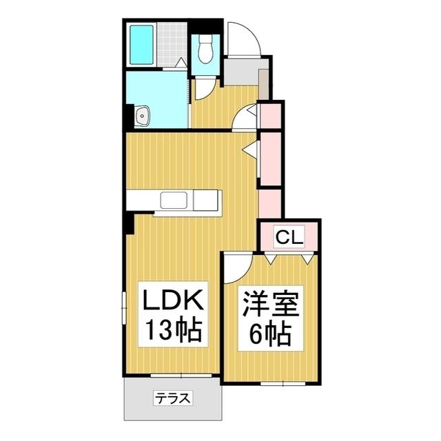 ルミナス桜瀬(1LDK/1階)の間取り写真