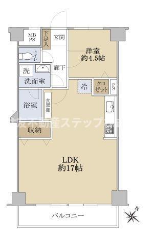 ユニーブル三軒茶屋(1LDK/7階)の間取り写真