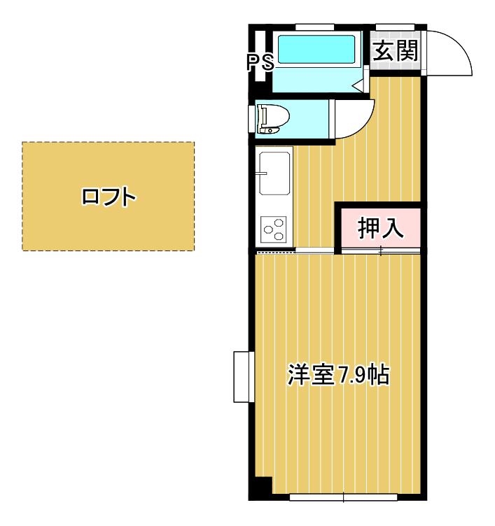 M・Tハイツ(1K/2階)の間取り写真
