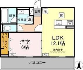コラボ 北宿(1LDK/1階)の間取り写真