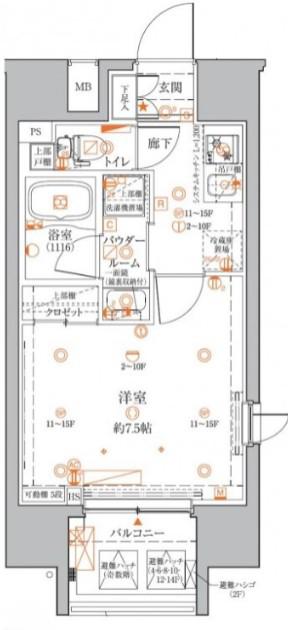 クレイシアIDZ蒲田(1K/9階)の間取り写真