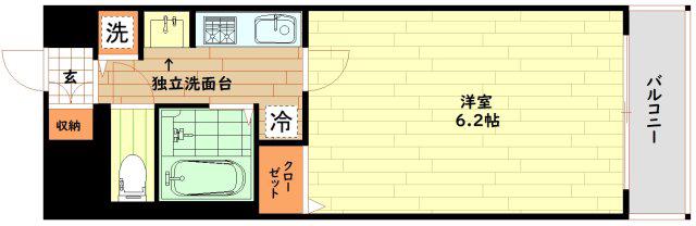 プレサンス難波幸町(1K/5階)の間取り写真