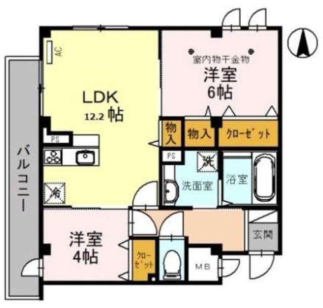 メゾン ド 常盤(2LDK/4階)の間取り写真