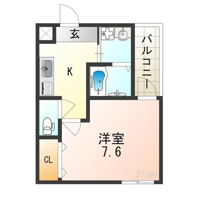 フジパレス東加賀屋(1K/2階)の間取り写真
