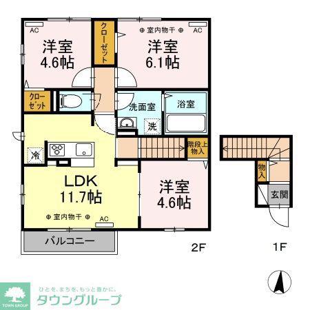 フェリーチェ II(3LDK/2階)の間取り写真