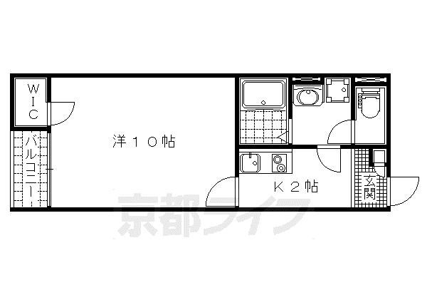 レオネクストコンフォール百々(1K/1階)の間取り写真