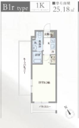 グランパセオ門前仲町(1K/5階)の間取り写真