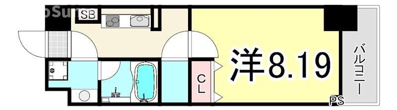 VIVACE NAGASUHONDORI(1K/6階)の間取り写真