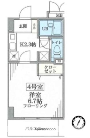 エクセレントアフィ―横浜橋(1K/2階)の間取り写真