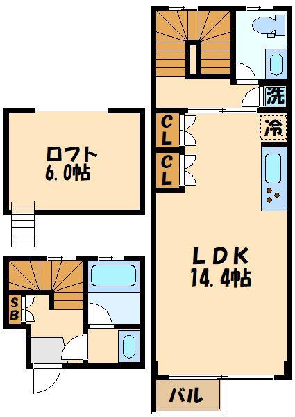 TAS経堂レジデンス(1LDK/3階)の間取り写真