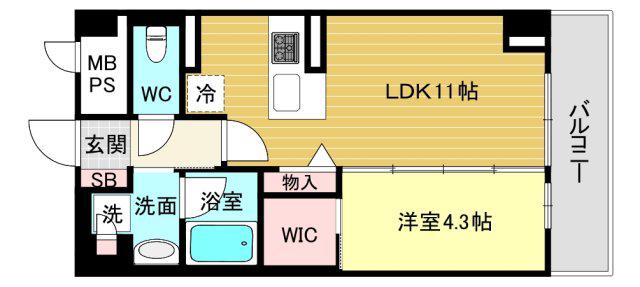 セキュリアコート西宮北口(1LDK/3階)の間取り写真