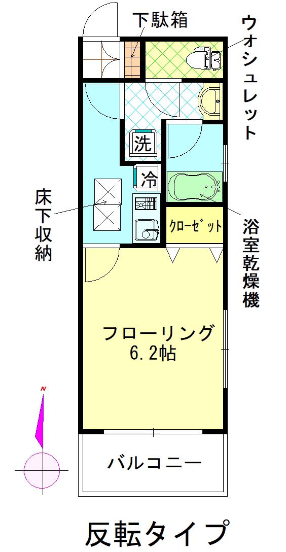 デザイナーズマンション TGH弐番館(1K/1階)の間取り写真