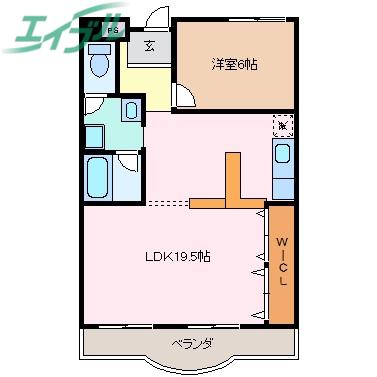 ロイヤルサイキ(1LDK/3階)の間取り写真