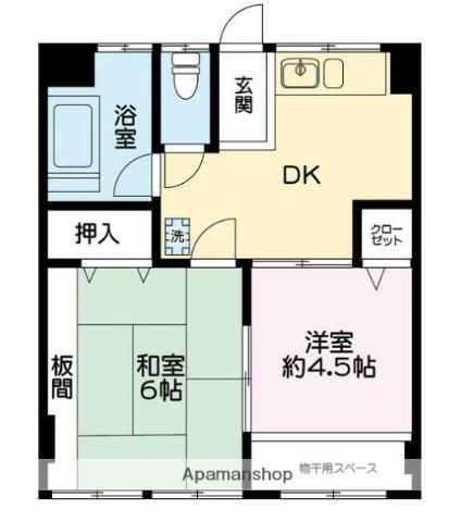 第2浅岡ビル(2DK/4階)の間取り写真