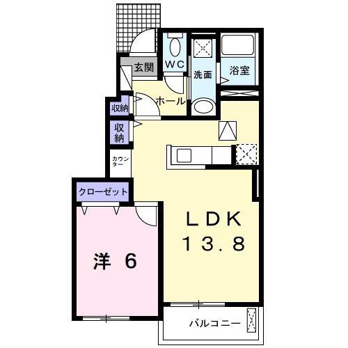 サンヴェール大芝A(1LDK/1階)の間取り写真