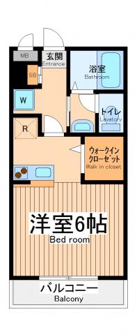 ウィステリア秀和(1K/1階)の間取り写真
