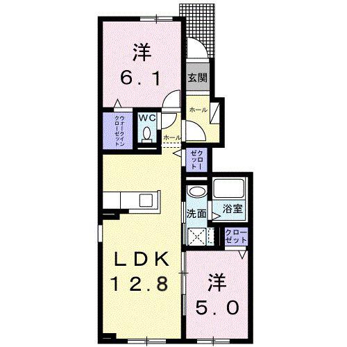 アルドール苫小牧(2LDK/1階)の間取り写真