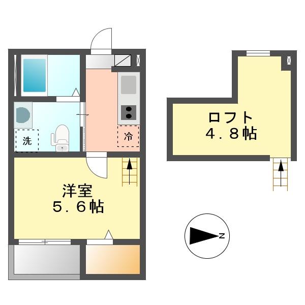リベルテ(1SK/1階)の間取り写真