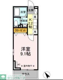 レジデンス甲州街道 I(1K/1階)の間取り写真