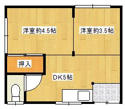 旭ビジネスベース(2DK/1階)の間取り写真