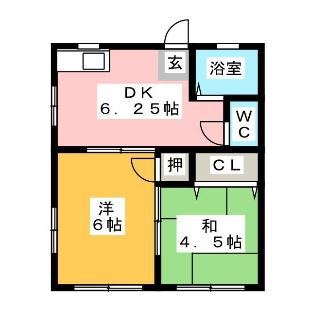 第三秀美コーポ(2DK/2階)の間取り写真
