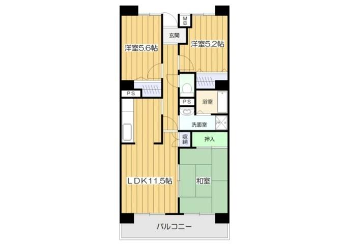 アメニティコート西明石(3LDK/7階)の間取り写真