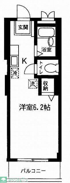ハイム大山(ワンルーム/2階)の間取り写真