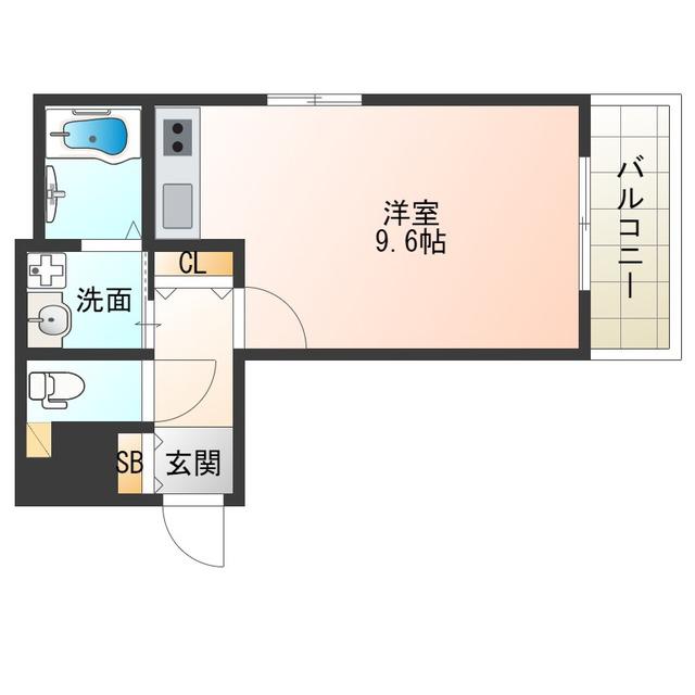 AMEDEE福島(ワンルーム/3階)の間取り写真