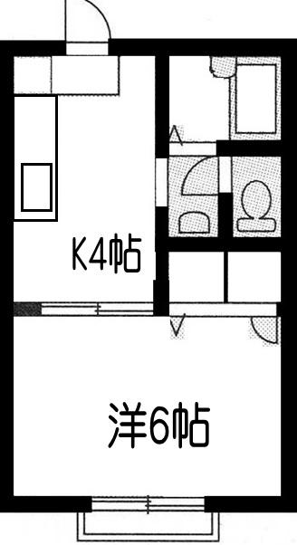 ドエル湘南(1K/1階)の間取り写真
