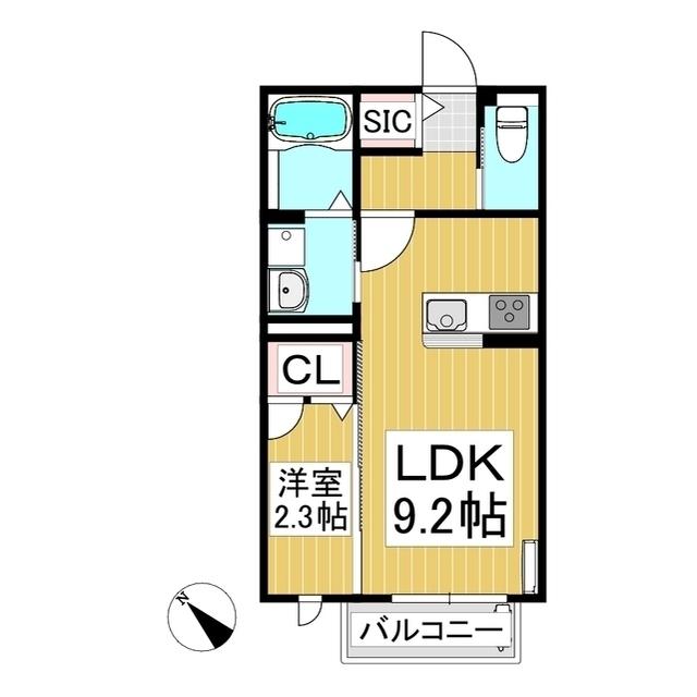 ブランショコラ(1LDK/1階)の間取り写真