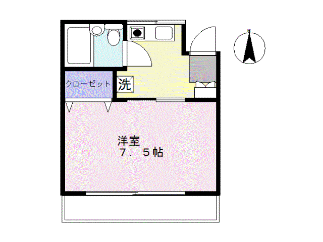 テラス樫村(1K/3階)の間取り写真