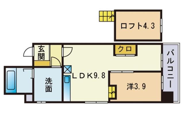 THE METROPOLITAN(1LDK/7階)の間取り写真