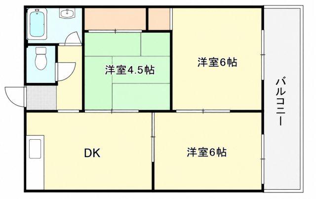 サンフォーブルふじ(3DK/1階)の間取り写真