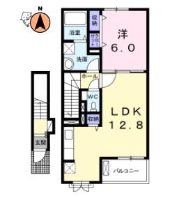 コッティ クワハラI(1LDK/2階)の間取り写真