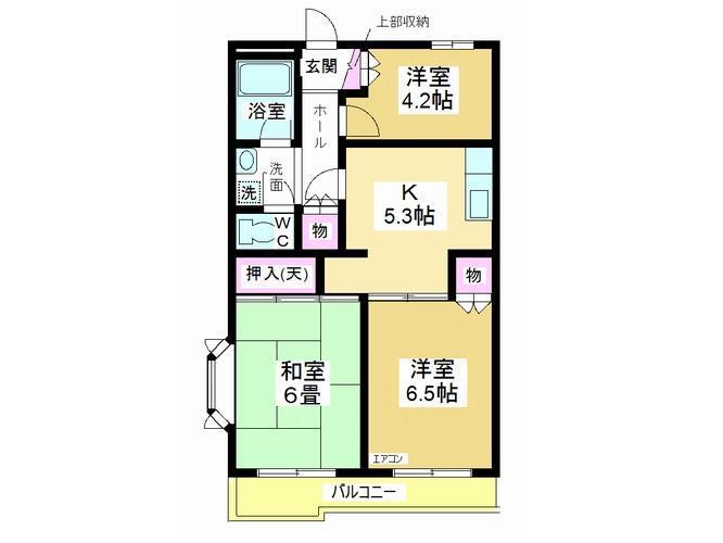 レジデンス的場(3K/2階)の間取り写真