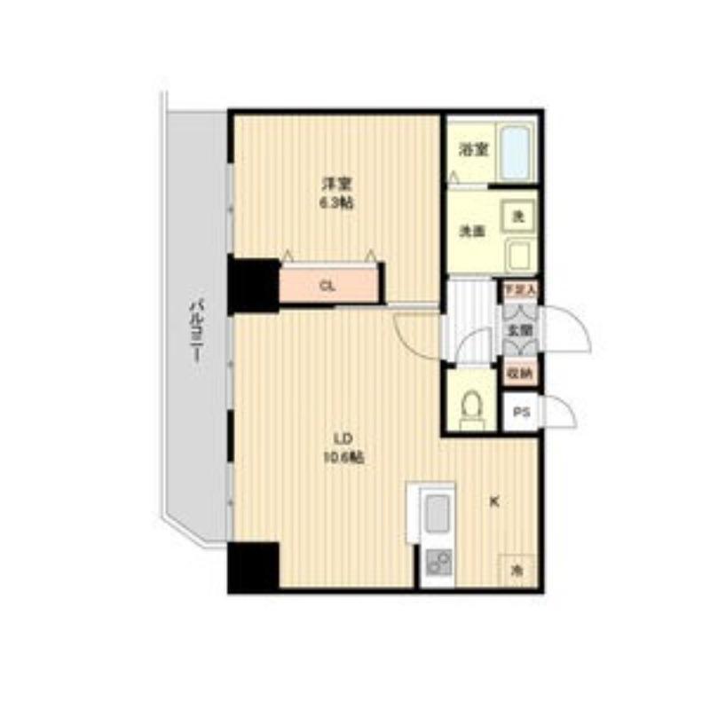 アーバンフラッツ豊平1条(1LDK/5階)の間取り写真