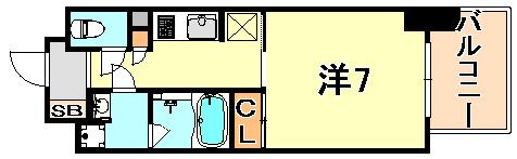 アーバネックスみなと元町(1K/12階)の間取り写真
