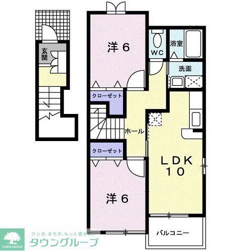 ソレイユ 3(2LDK/2階)の間取り写真